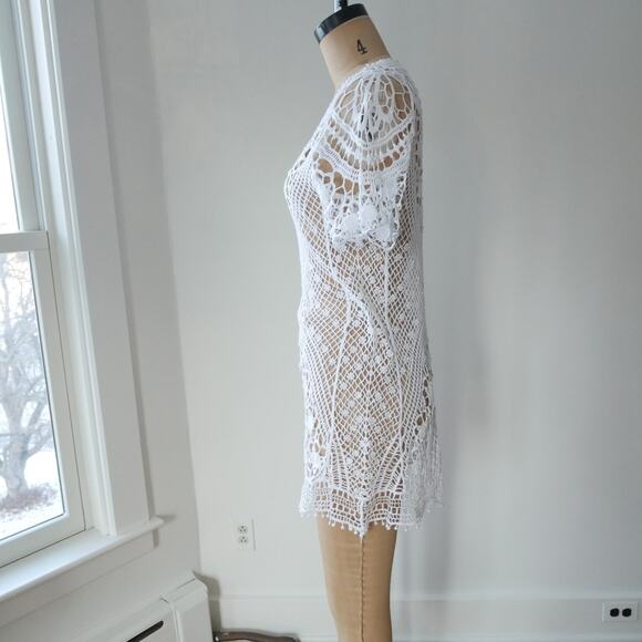 White crochet slip dress y2k vintage by Aldo Marino Positano Small dress - Picture 7 of 9